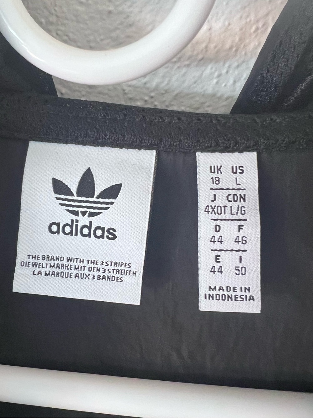 adidas Black Anorak Windbreaker Jacket with Multicolor Stripe Details - Picture 4 of 4